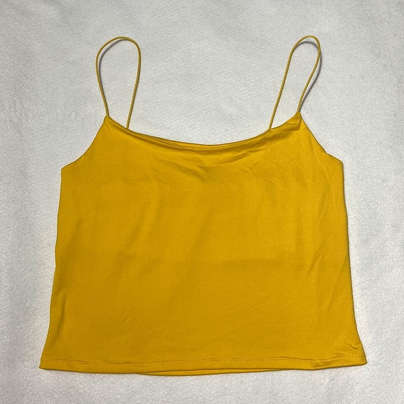 gaze Tops - Gaze Mustard Yellow Crop Top. Size Large. Partially Lined in front.